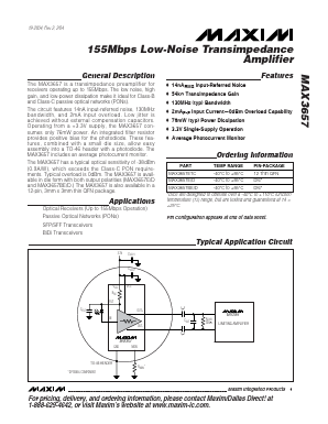 MAX3657ETC Datasheet PDF Maxim Integrated