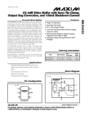 MAX4032 Datasheet PDF Maxim Integrated