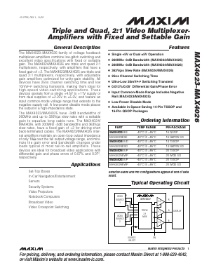 MAX4025 Datasheet PDF Maxim Integrated