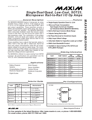 MAX4043 Datasheet PDF Maxim Integrated