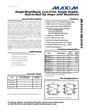 MAX4400 Datasheet PDF Maxim Integrated