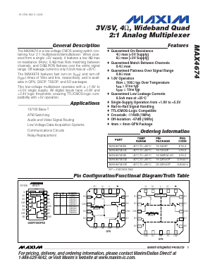 MAX4674EGE Datasheet PDF Maxim Integrated