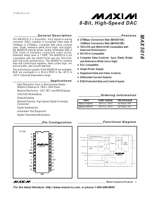 MAX5018 Datasheet PDF Maxim Integrated
