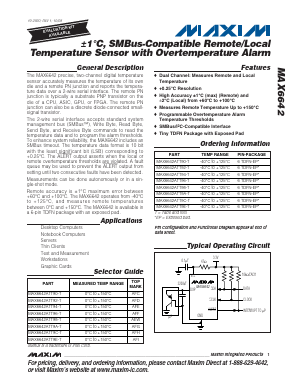 MAX6642 Datasheet PDF Maxim Integrated