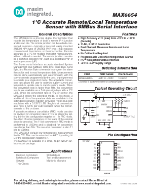 MAX6654MEE Datasheet PDF Maxim Integrated