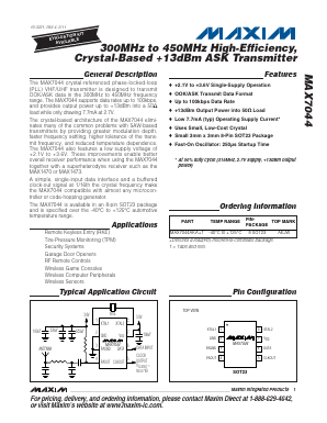 MAX7044 Datasheet PDF Maxim Integrated