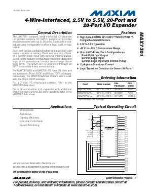 MAX7301ATL Datasheet PDF Maxim Integrated