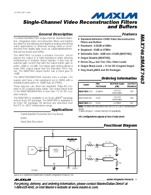 MAX7462 Datasheet PDF Maxim Integrated