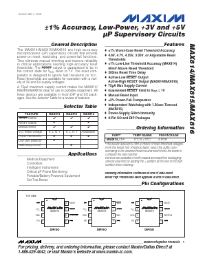MAX816TESA Datasheet PDF Maxim Integrated