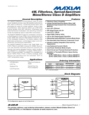 MAX9713 Datasheet PDF Maxim Integrated