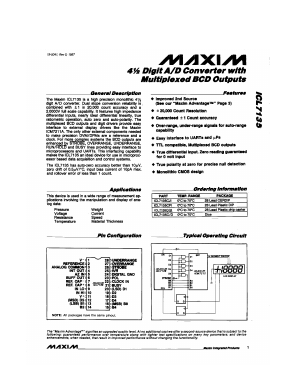 ICL7135C/D Datasheet PDF Maxim Integrated