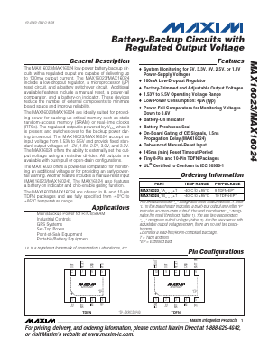MAX16024PTBT25+T Datasheet PDF Maxim Integrated