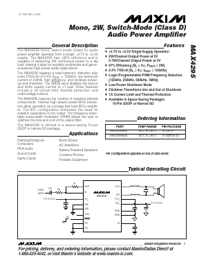 MAX4295EEE Datasheet PDF Maxim Integrated