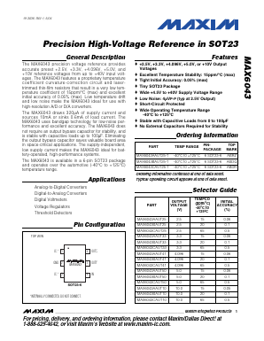 MAX6043BAUT10 Datasheet PDF Maxim Integrated