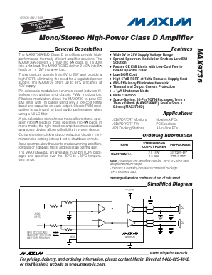 MAX9736AETJ+ Datasheet PDF Maxim Integrated