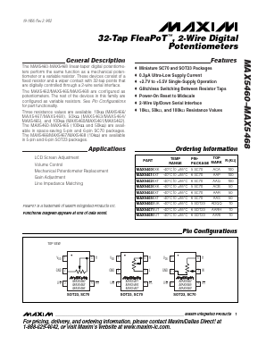 MAX5460 Datasheet PDF Maxim Integrated