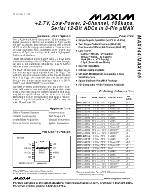 MAX144ACPA Datasheet PDF Maxim Integrated