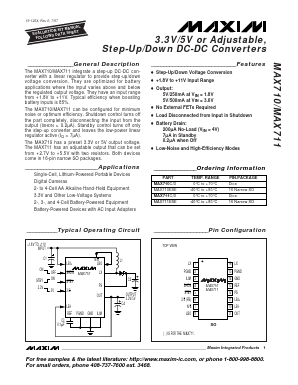 MAX710 Datasheet PDF Maxim Integrated
