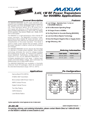 MAX2601 Datasheet PDF Maxim Integrated