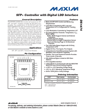 DS1874 Datasheet PDF Maxim Integrated