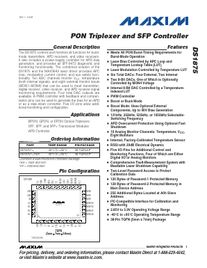 DS1875 Datasheet PDF Maxim Integrated