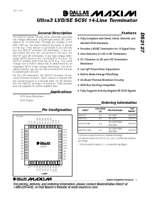 DS2127+ Datasheet PDF Maxim Integrated