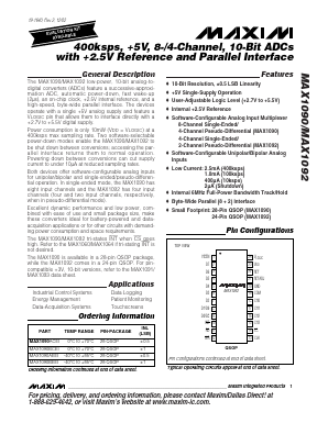 MAX1092AEEG Datasheet PDF Maxim Integrated
