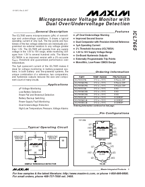 ICL7665CPA Datasheet PDF Maxim Integrated