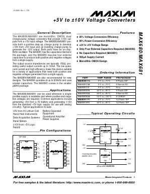MAX680EPA Datasheet PDF Maxim Integrated