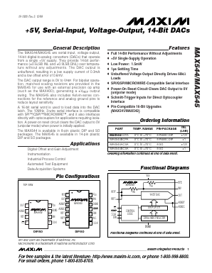 MAX544A Datasheet PDF Maxim Integrated