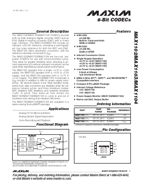 MAX1104 Datasheet PDF Maxim Integrated