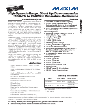 MAX2023_V1 Datasheet PDF Maxim Integrated