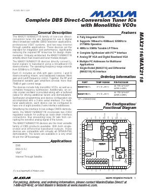 MAX2116 Datasheet PDF Maxim Integrated