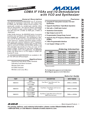 MAX2306 Datasheet PDF Maxim Integrated