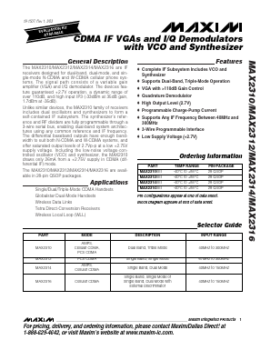 MAX2310 Datasheet PDF Maxim Integrated