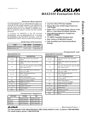 MAX2430EVKIT-PWRQSOP Datasheet PDF Maxim Integrated