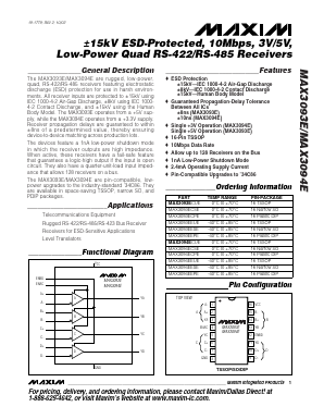 MAX3093E Datasheet PDF Maxim Integrated