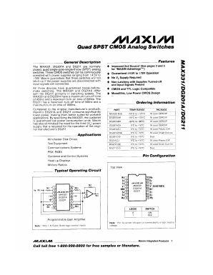 DG211C/D Datasheet PDF Maxim Integrated