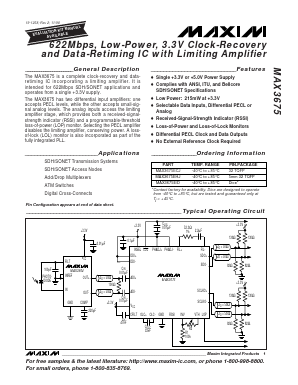 MAX3675 Datasheet PDF Maxim Integrated
