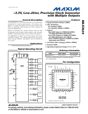 MAX3629CTJ Datasheet PDF Maxim Integrated