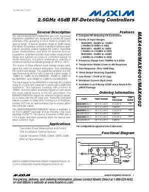 MAX4000 Datasheet PDF Maxim Integrated