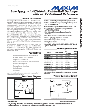MAX4038ETA Datasheet PDF Maxim Integrated