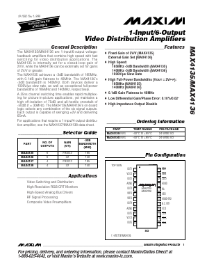 MAX4135EWG Datasheet PDF Maxim Integrated