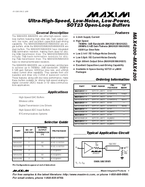 MAX4205 Datasheet PDF Maxim Integrated