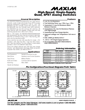 MAX4591 Datasheet PDF Maxim Integrated