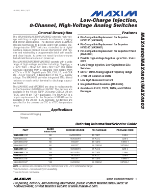 MAX4800CCM Datasheet PDF Maxim Integrated