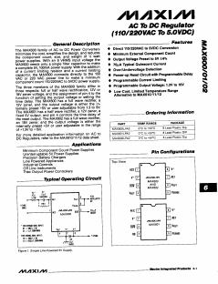 MAX601 Datasheet PDF Maxim Integrated