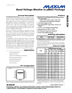 MAX6338 Datasheet PDF Maxim Integrated