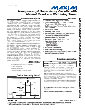 MAX6854UK16D3 Datasheet PDF Maxim Integrated