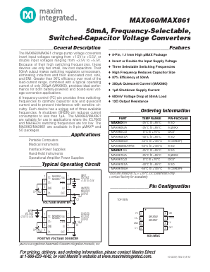 MAX860 Datasheet PDF Maxim Integrated